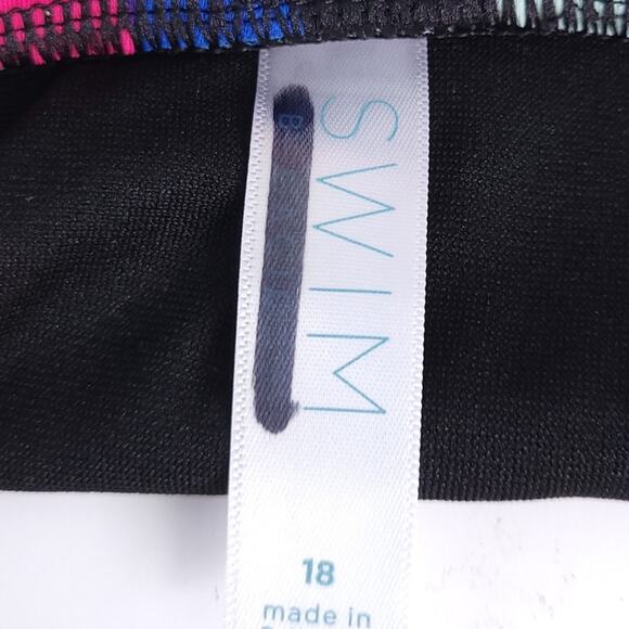 Cacique Swim Bathing Suit Skirted Bottoms Size 18 Stripe Pink Blue - Picture 4 of 4